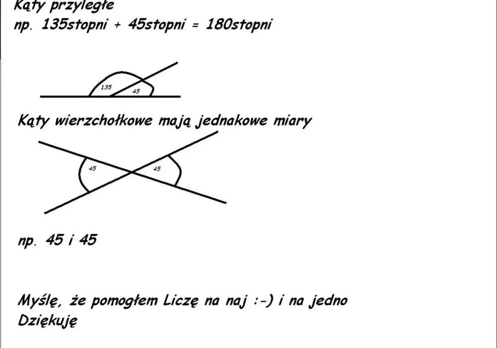 Kąty przyległe - Jak ich nie pomylić i szybko obliczyć miarę?