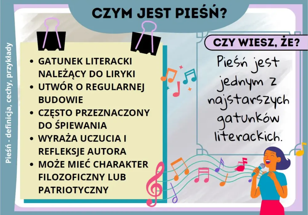 Pieśń - Cechy, rodzaje i interpretacja. Jak rozpoznać ten gatunek?