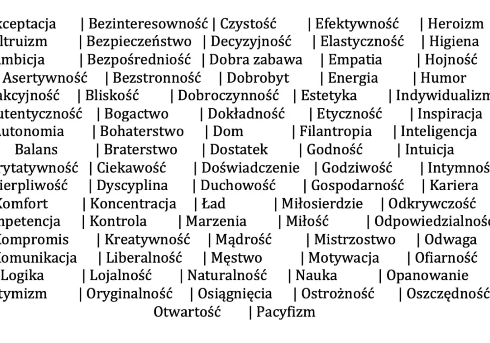 Wartości w życiu i w chemii - jak je uporządkować?