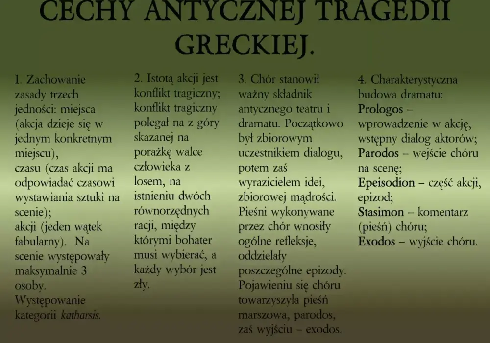 Tragedia antyczna - cechy, bohater i katharsis