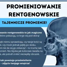 Promieniowanie rentgenowskie ukazuje ludzką czaszkę, wyjaśniając, jak lekarze dzięki niemu widzą kości.