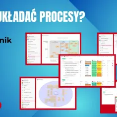 Przewodnik po zarządzaniu procesami, pokazujący schematy, dokumentację i listy zadań. Kluczowe funkcje zarządzania dla efektywności.