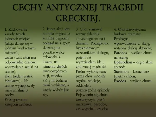 Tragedia antyczna - cechy, bohater i katharsis